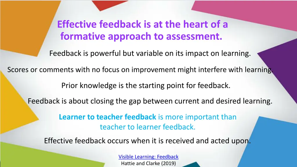 effective feedback is at the heart of a formative
