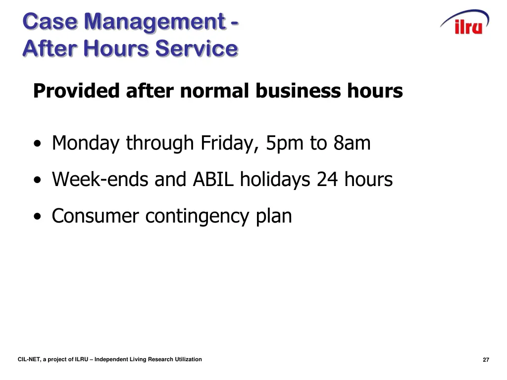 case management after hours service