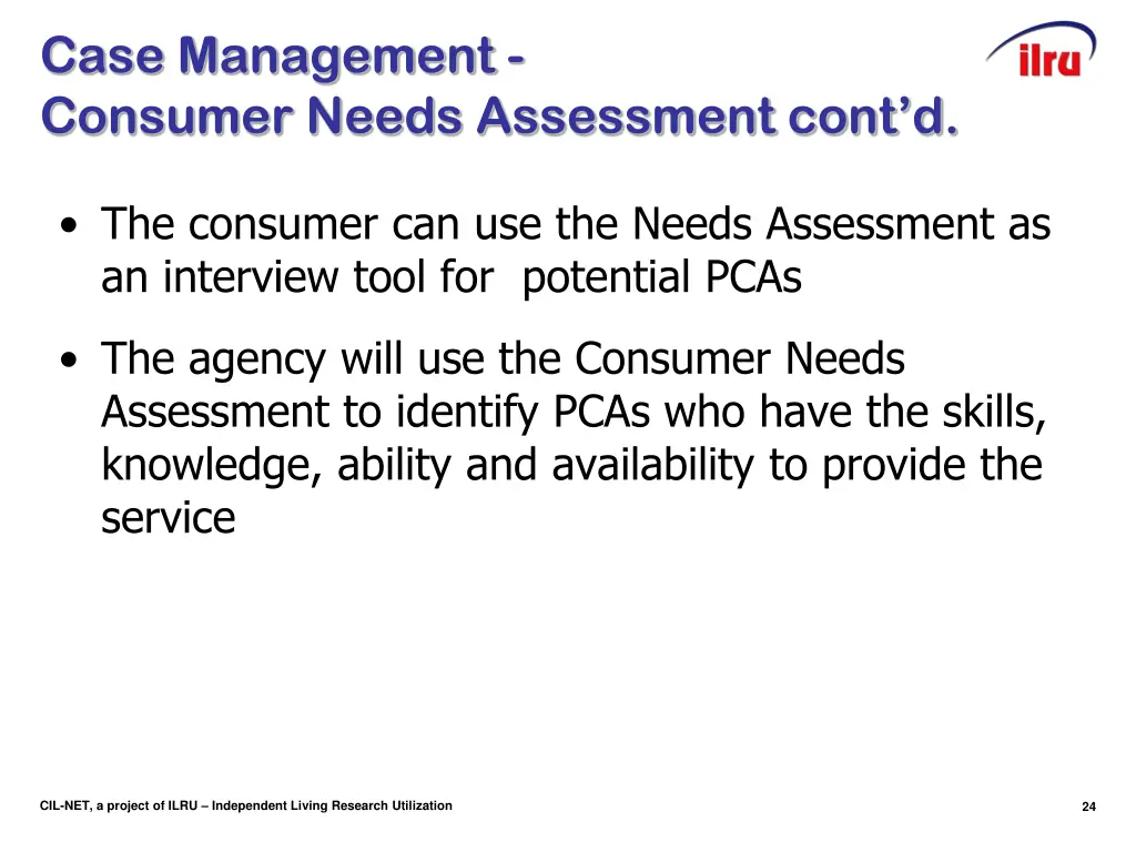 case management consumer needs assessment cont d
