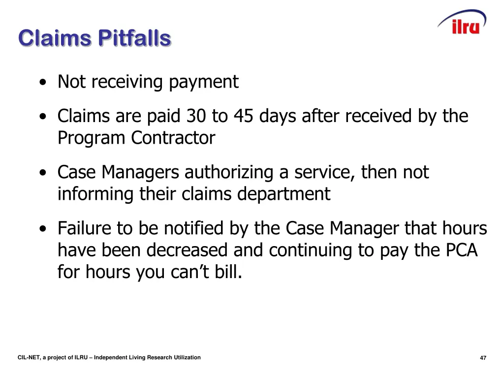 claims pitfalls