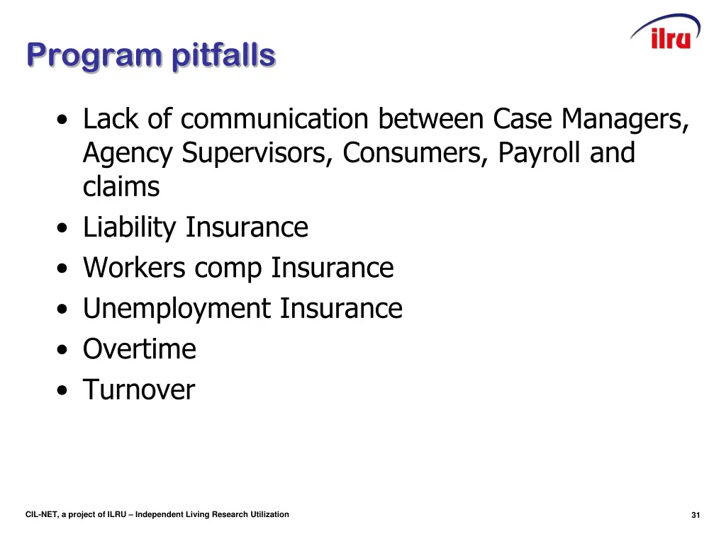 program pitfalls