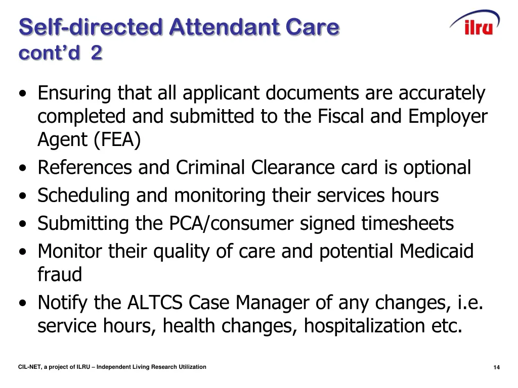 self directed attendant care cont d 2