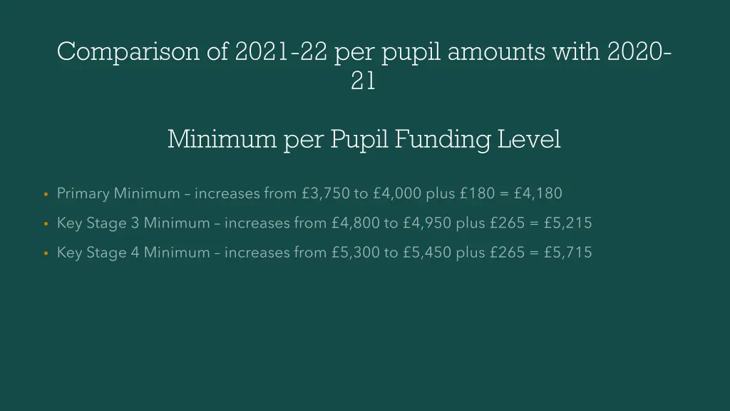 comparison of 2021 22 per pupil amounts with 2020 6