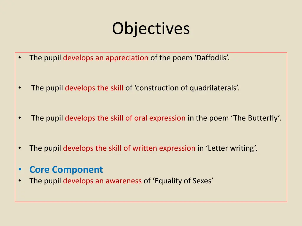 objectives 1