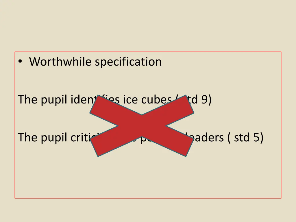 worthwhile specification
