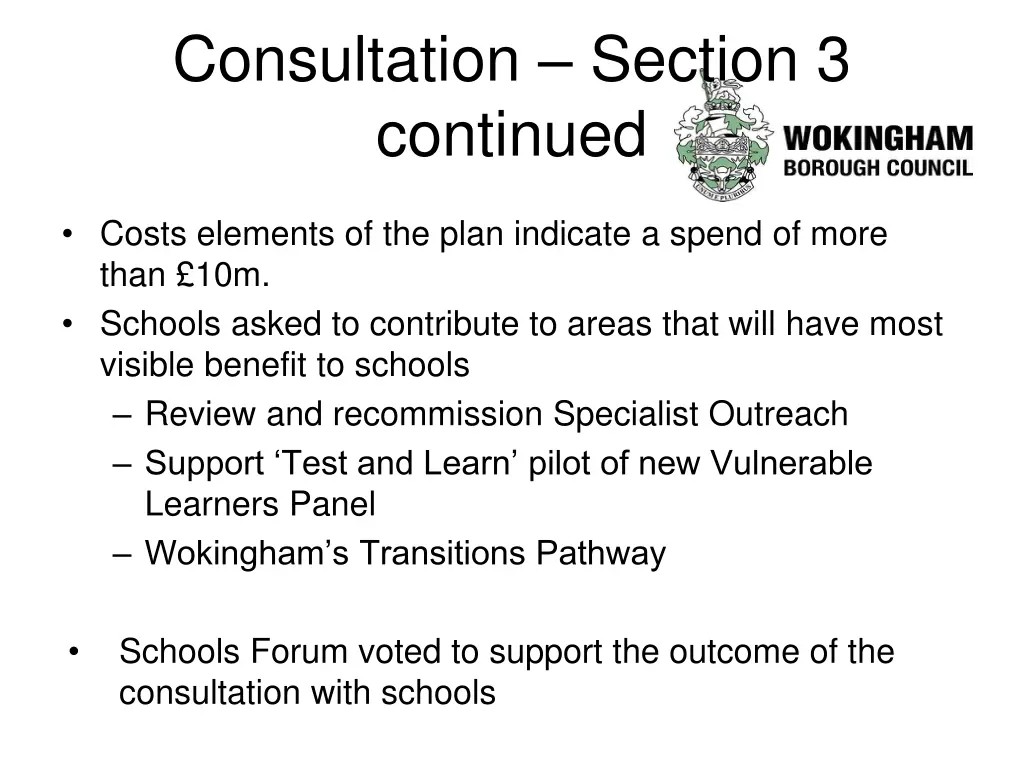 consultation section 3 continued