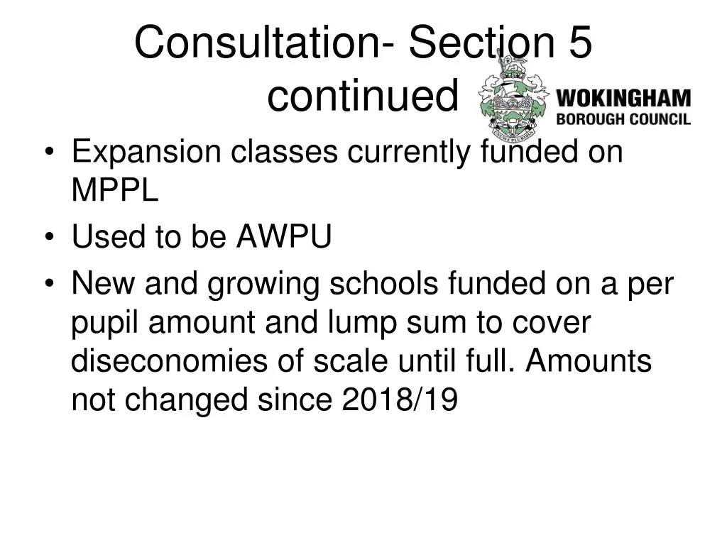 consultation section 5 continued expansion