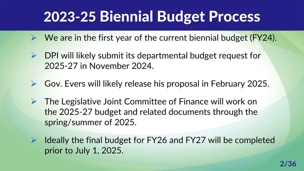 2023 25 biennial budget process