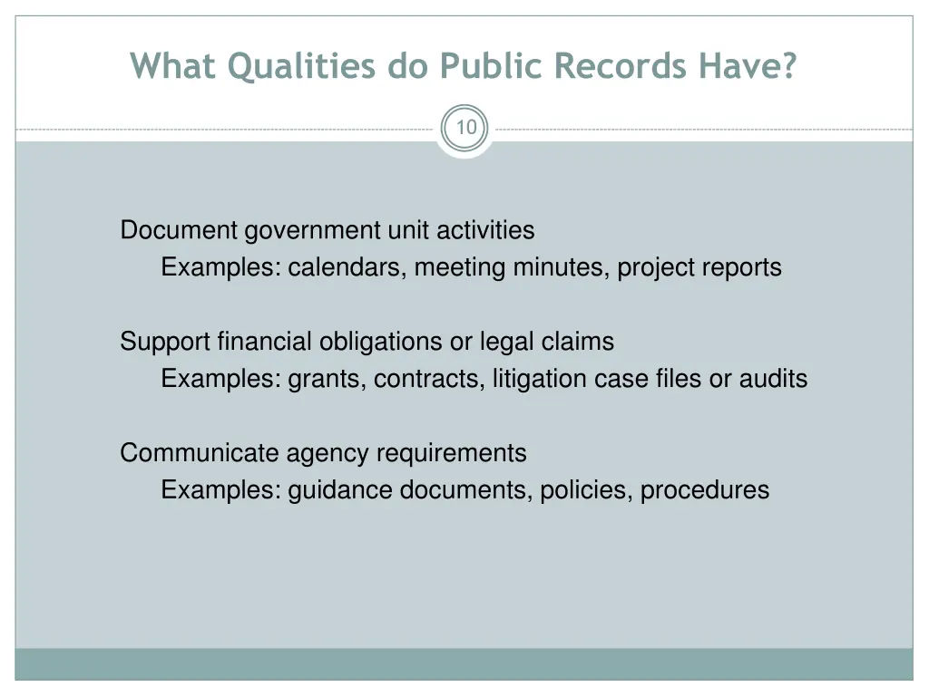 what qualities do public records have