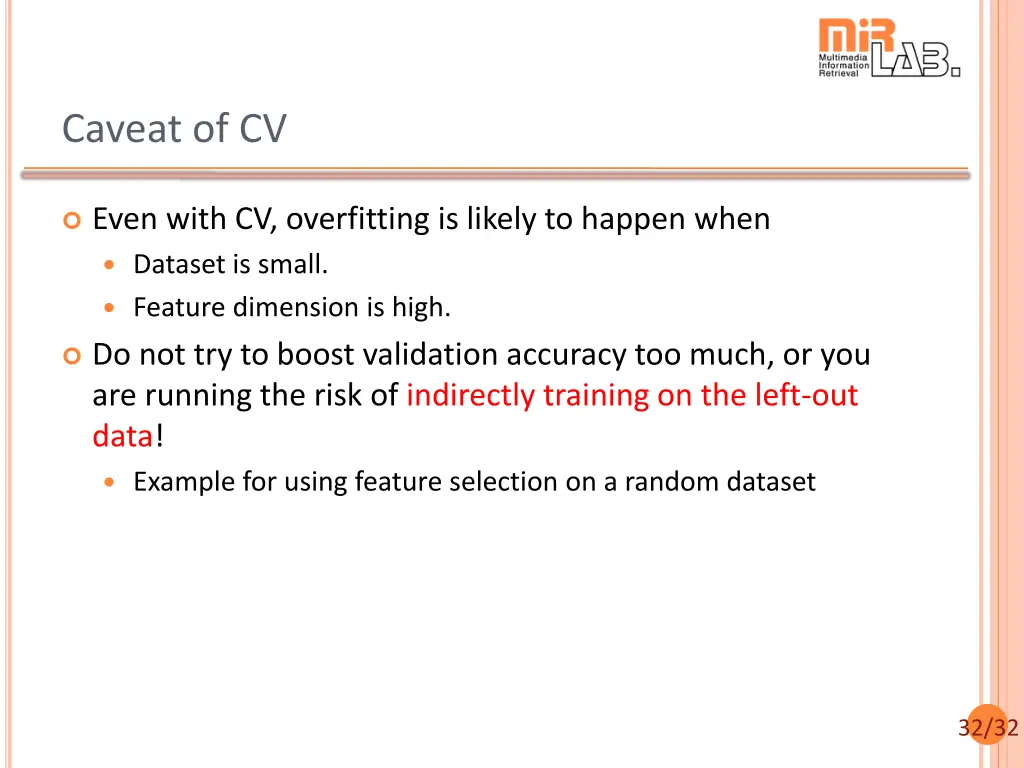 caveat of cv