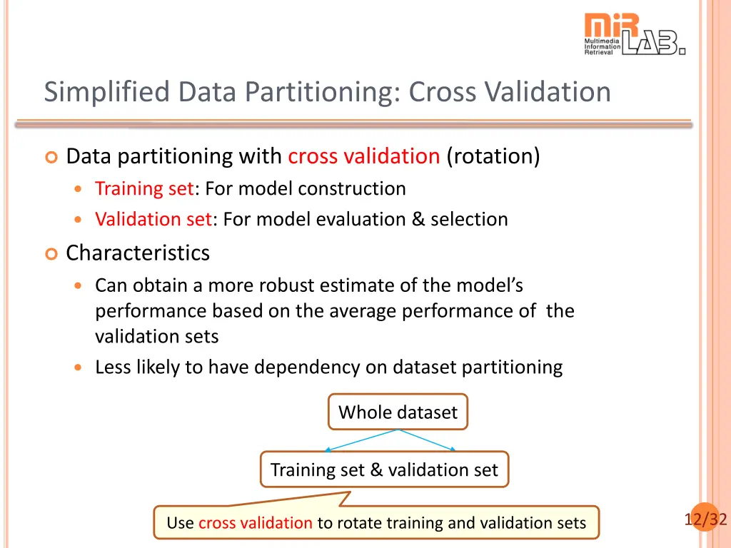 simplified data partitioning cross validation