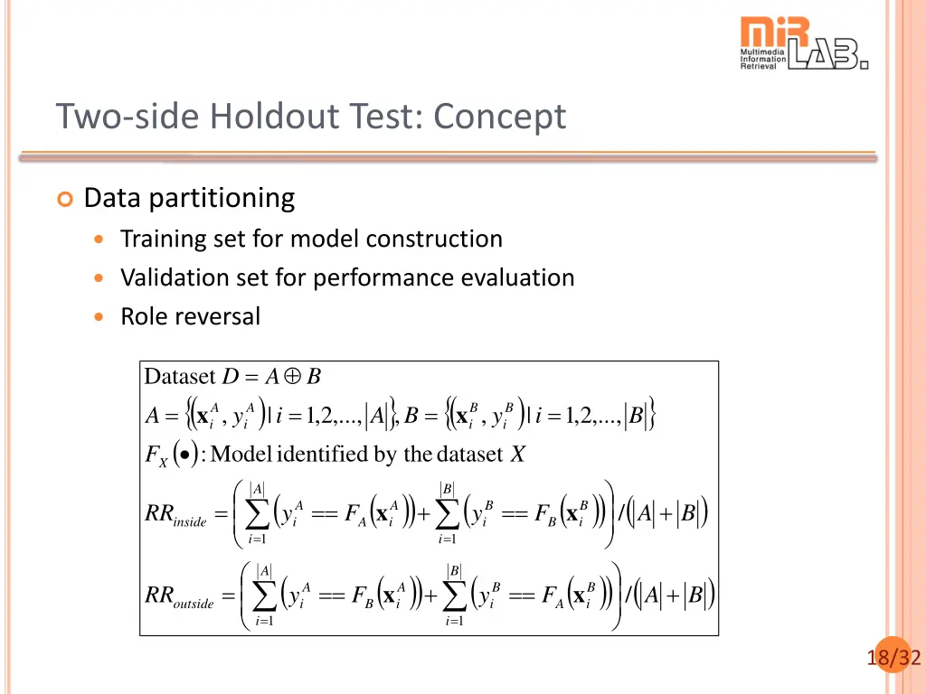 two side holdout test concept