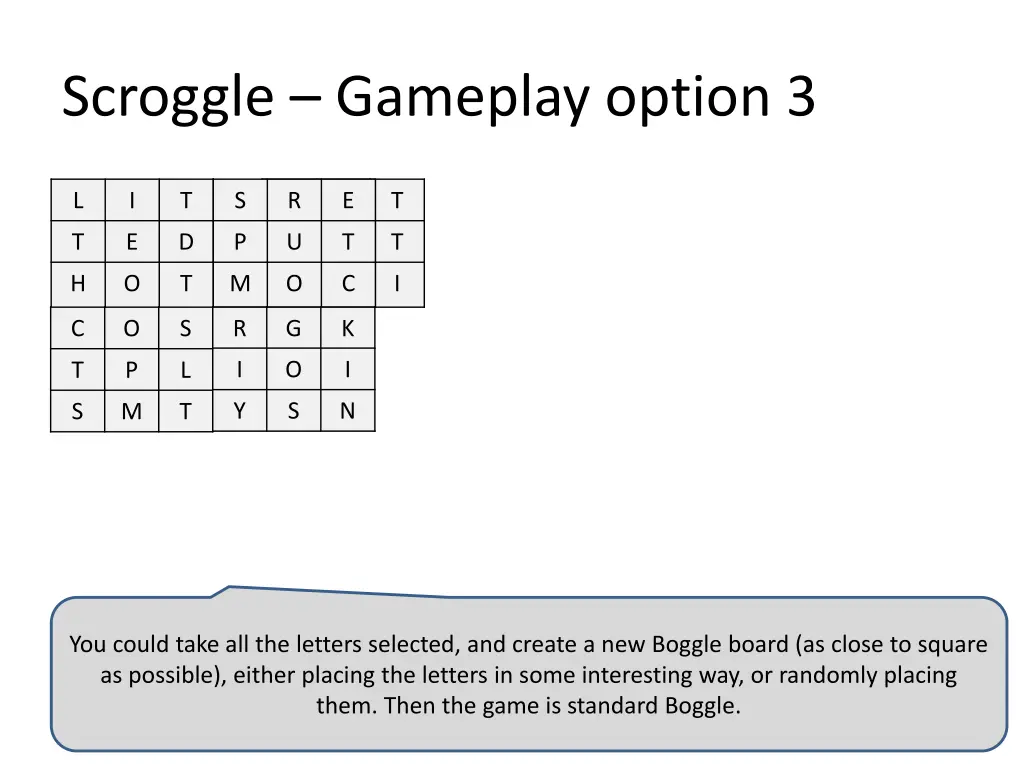 scroggle gameplay option 3