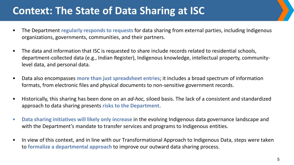 context the state of data sharing at isc