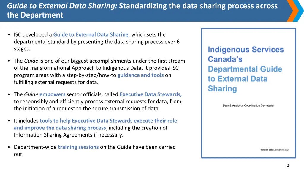 guide to external data sharing standardizing