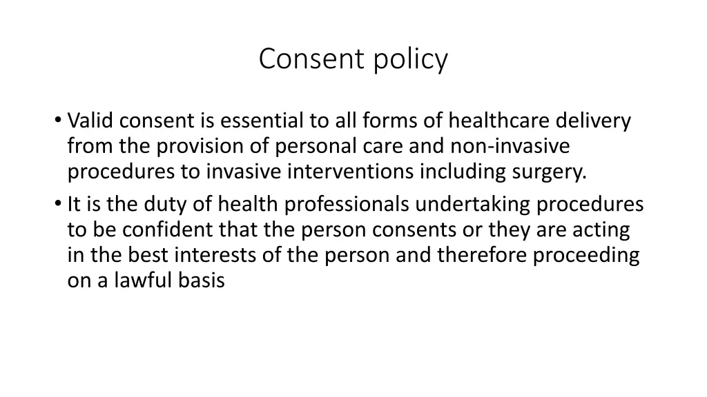 consent policy