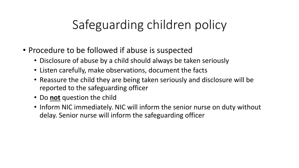 safeguarding children policy