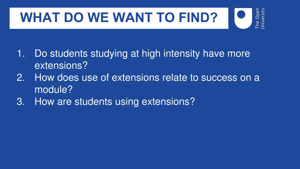 what do we want to find
