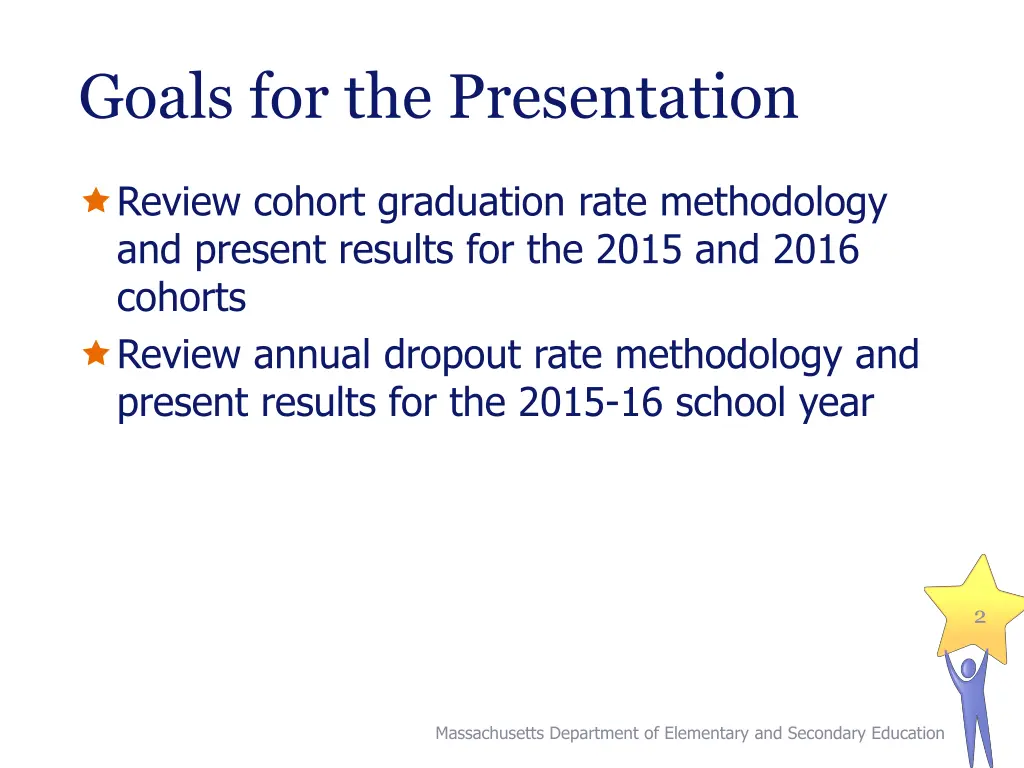 goals for the presentation