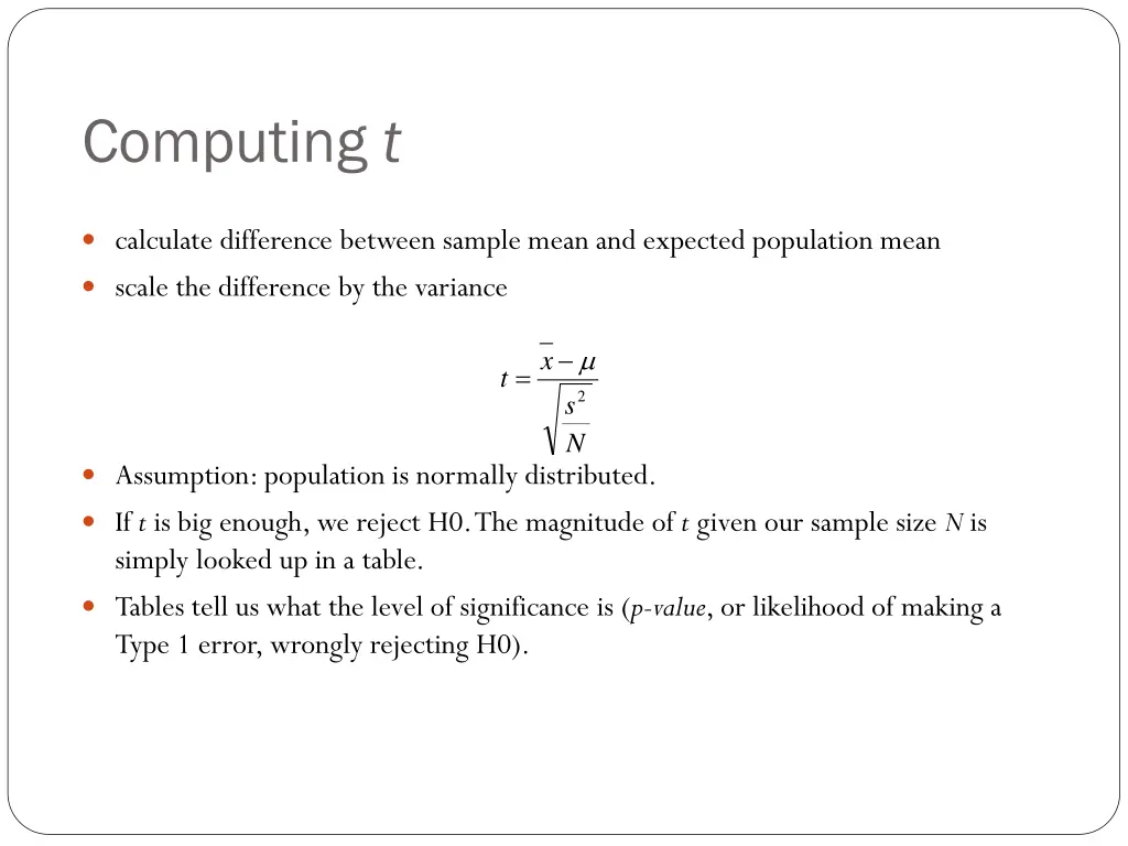 computing t