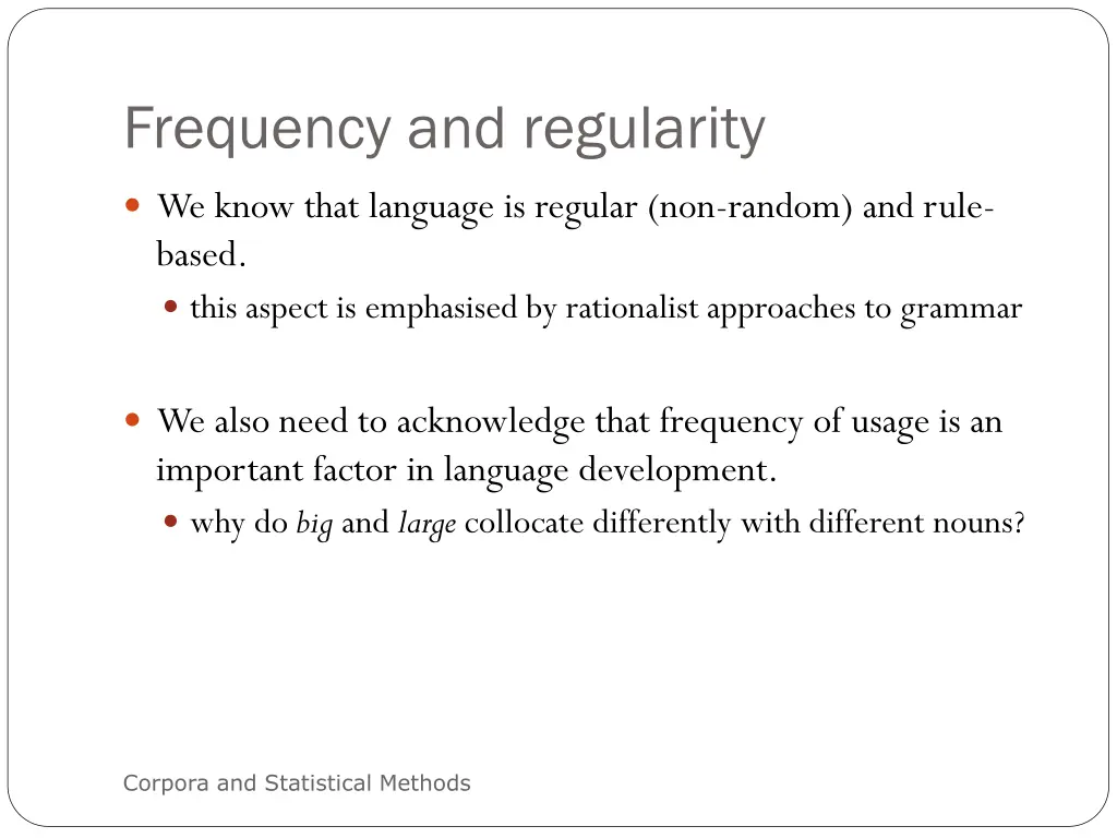 frequency and regularity