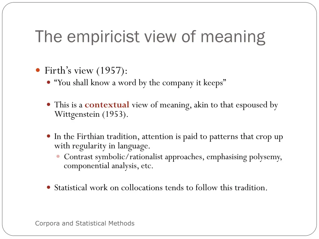 the empiricist view of meaning