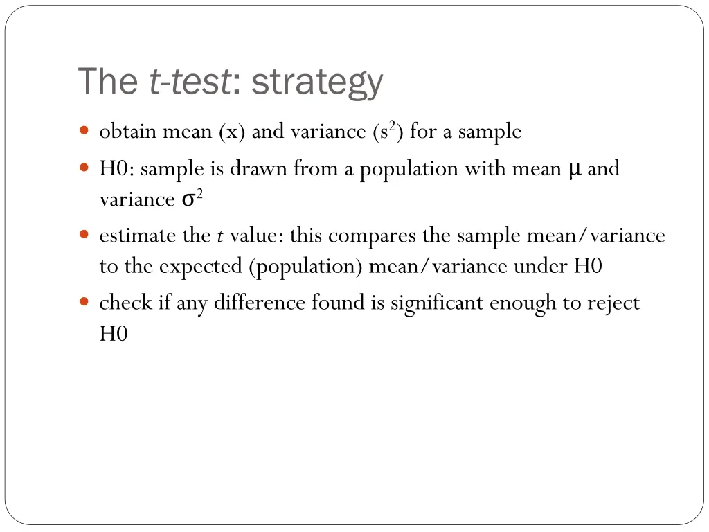 the t test strategy