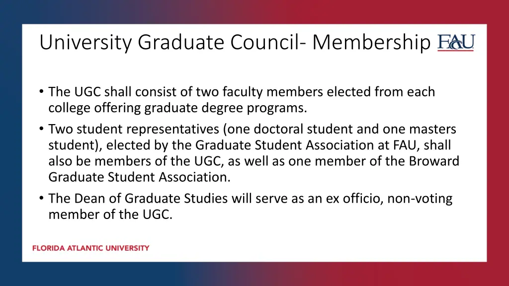 university graduate council membership