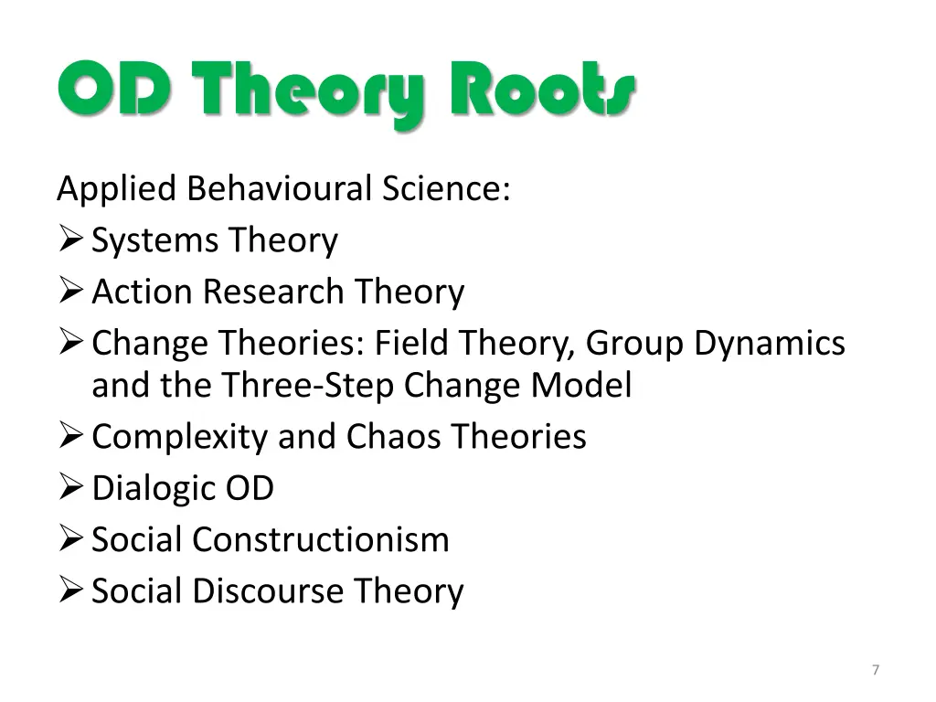 od theory roots