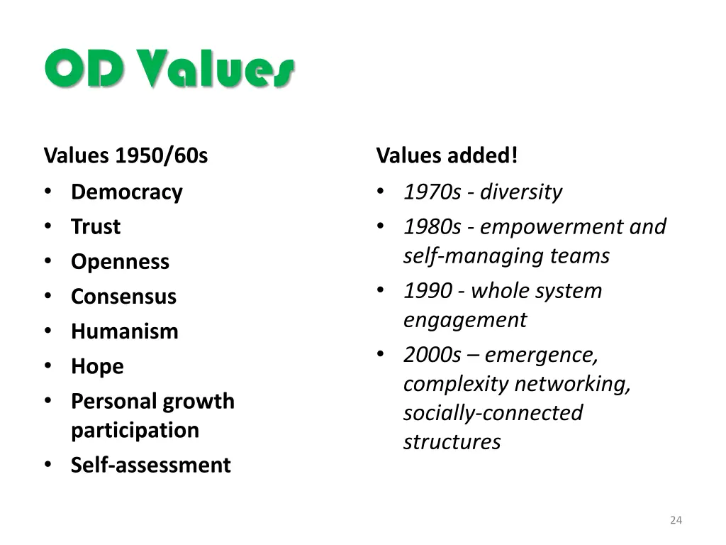 od values