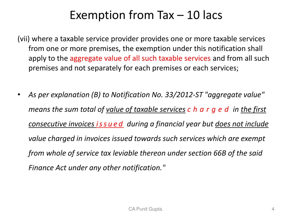 exemption from tax 10 lacs