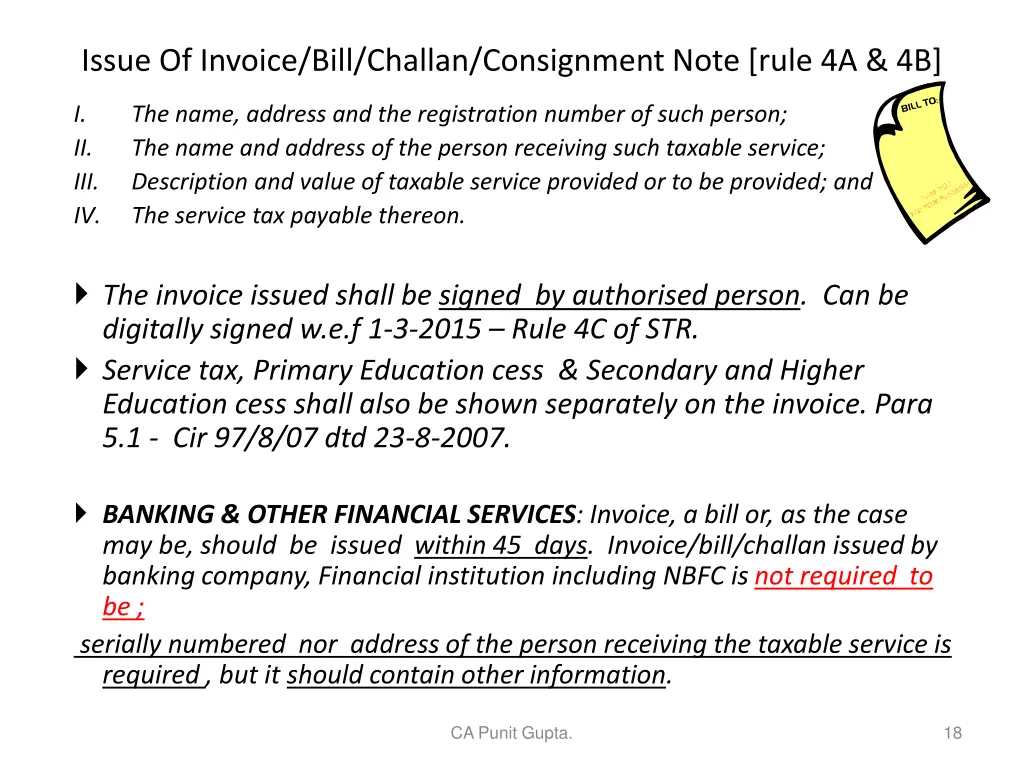 issue of invoice bill challan consignment note 1