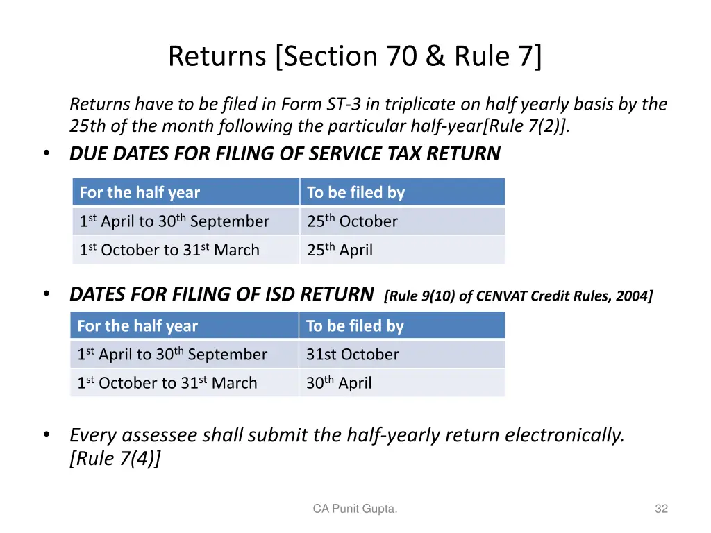 returns section 70 rule 7