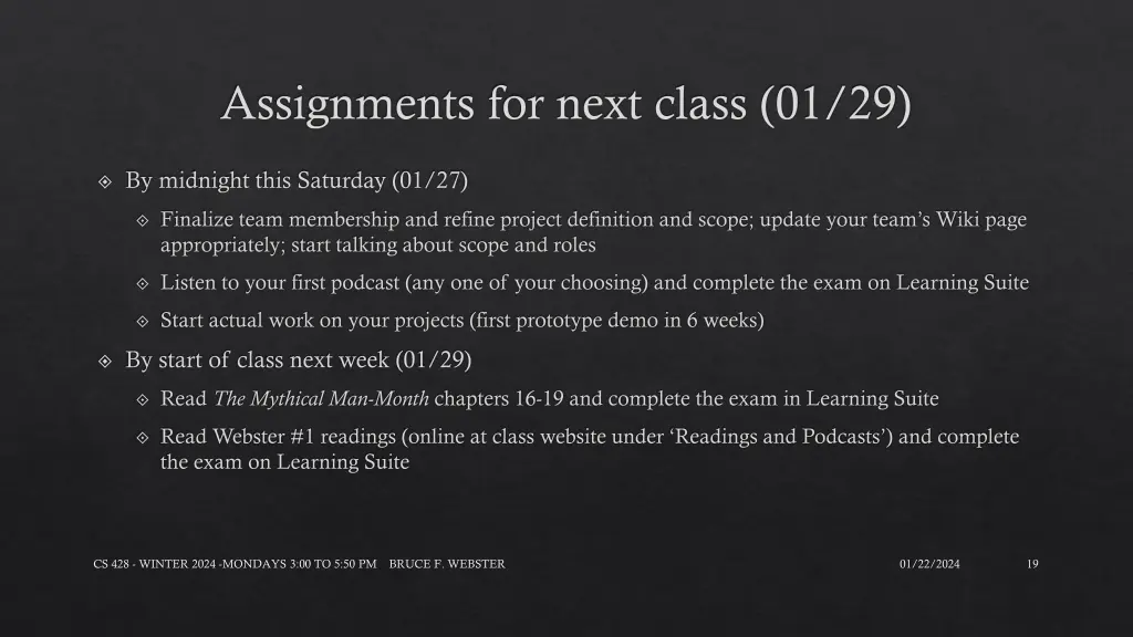 assignments for next class 01 29
