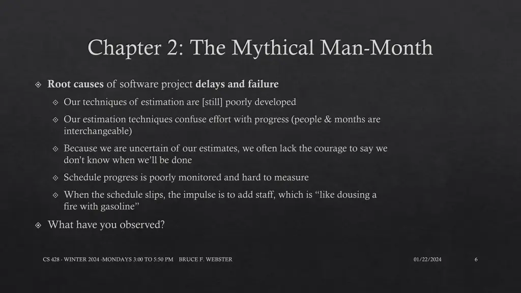 chapter 2 the mythical man month