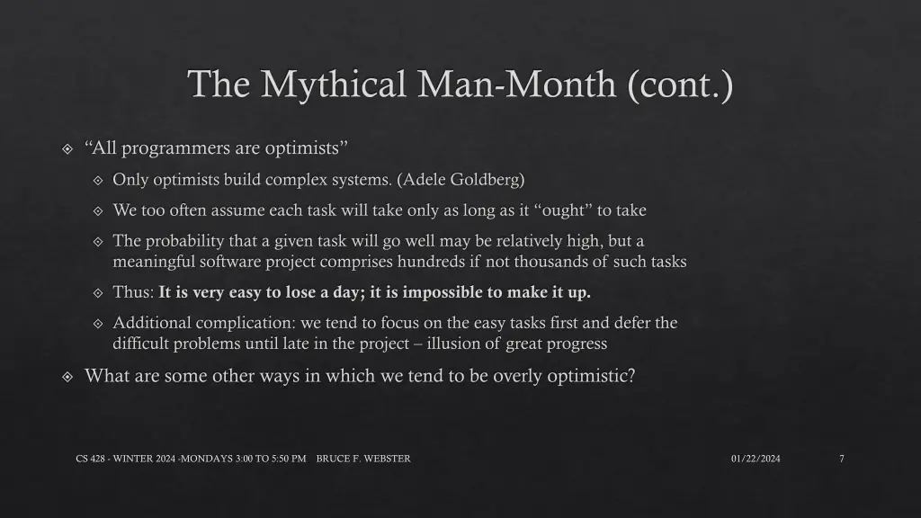 the mythical man month cont