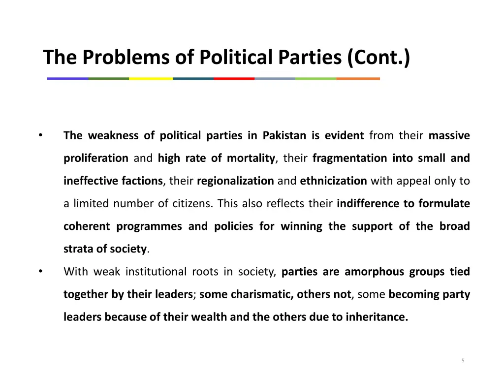 the problems of political parties cont 2