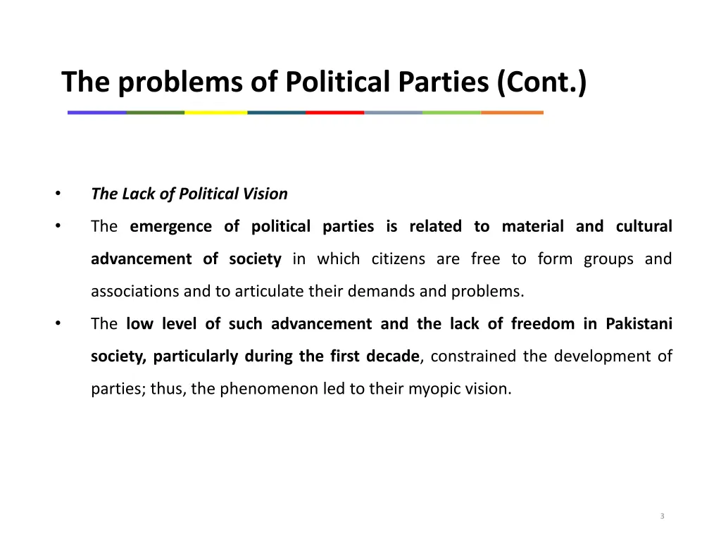the problems of political parties cont