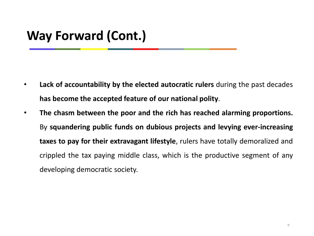 way forward cont