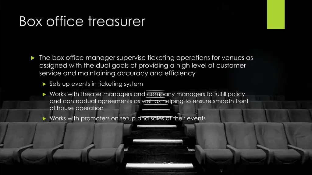 box office treasurer