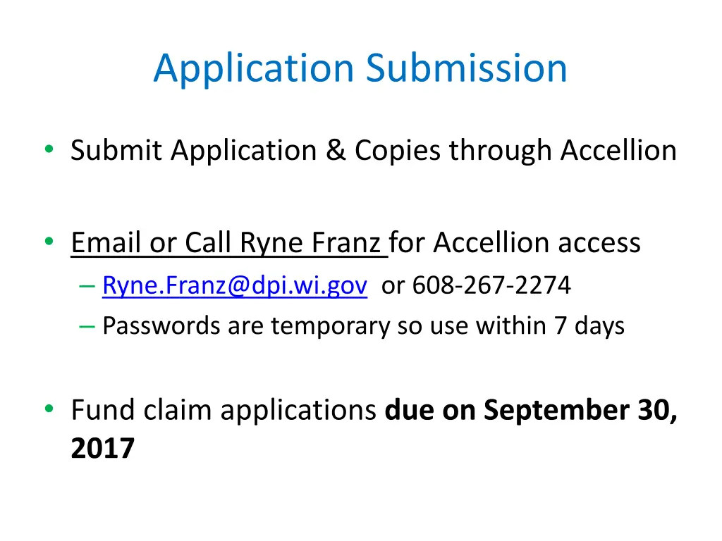 application submission