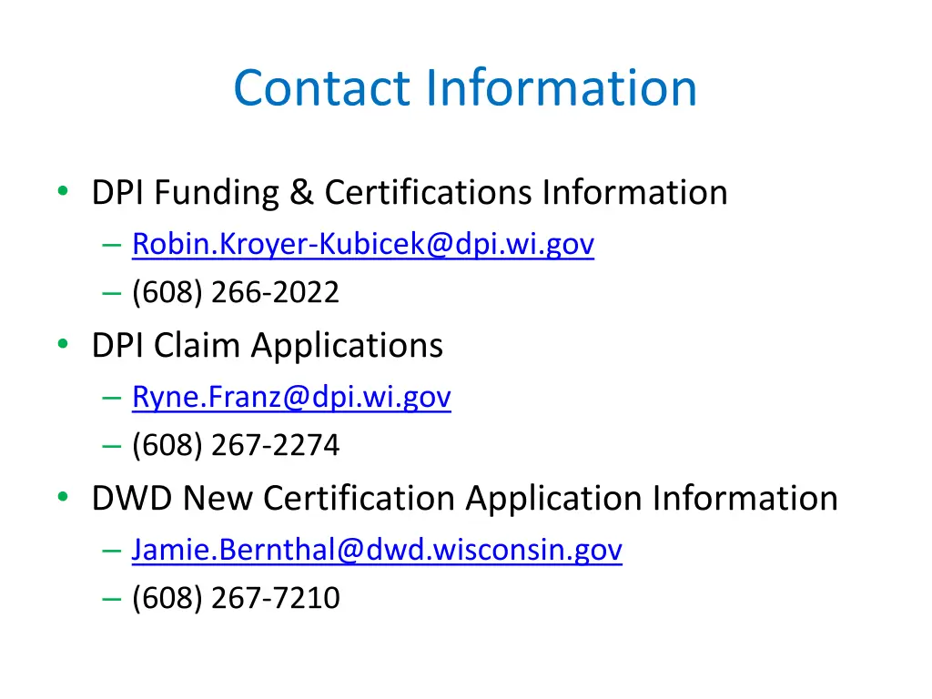 contact information