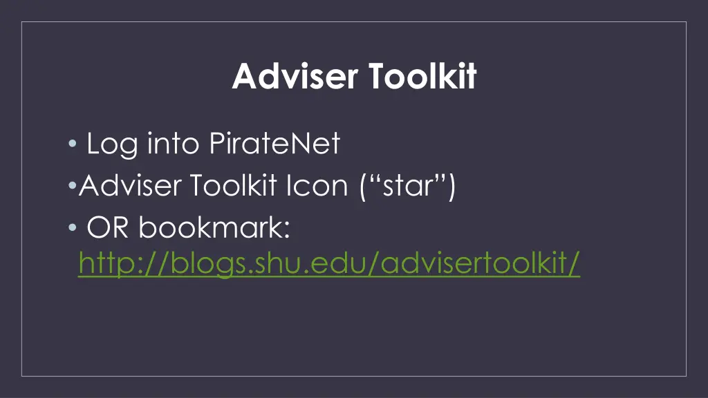 adviser toolkit