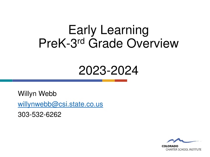 early learning prek 3 rd grade overview