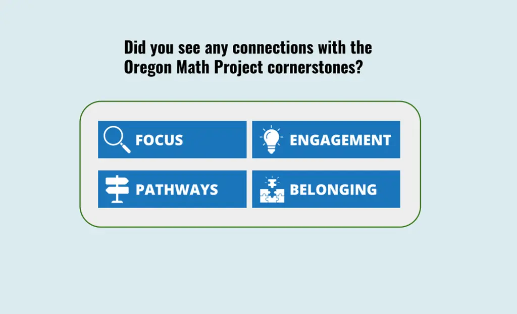 did you see any connections with the oregon math