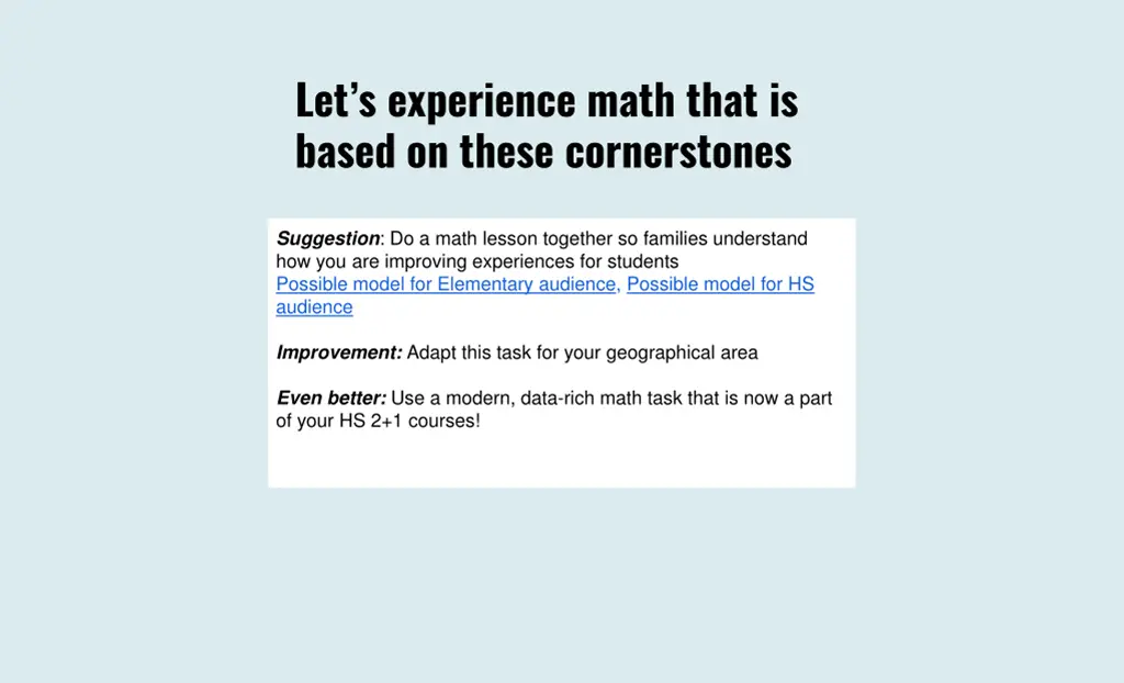 let s experience math that is based on these