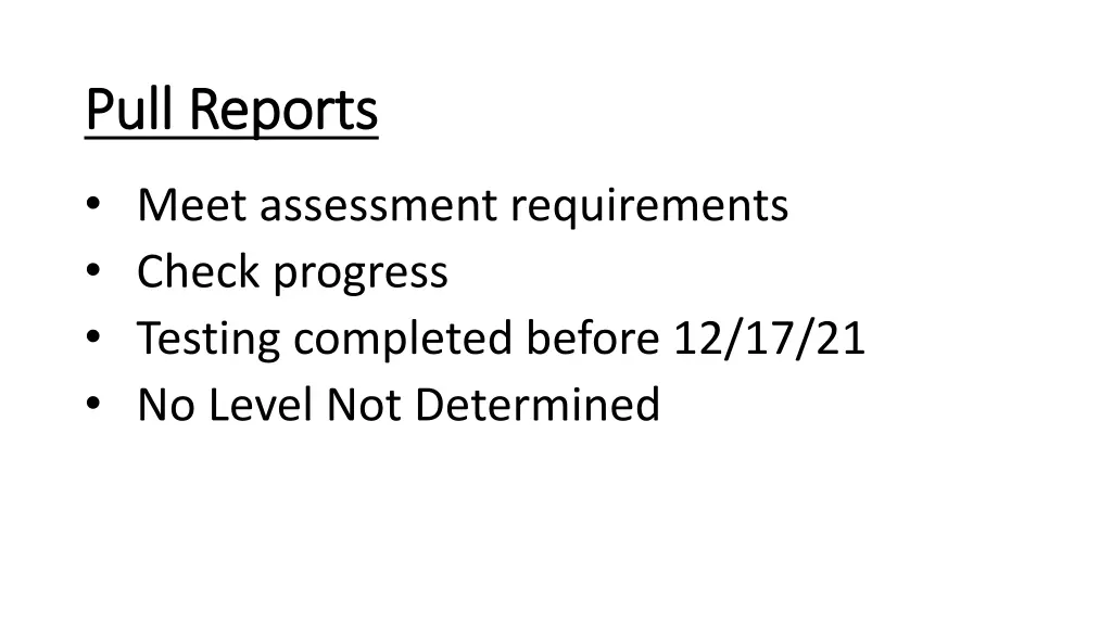 pull reports pull reports