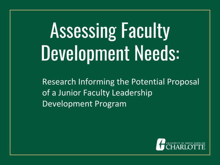 assessing faculty development needs