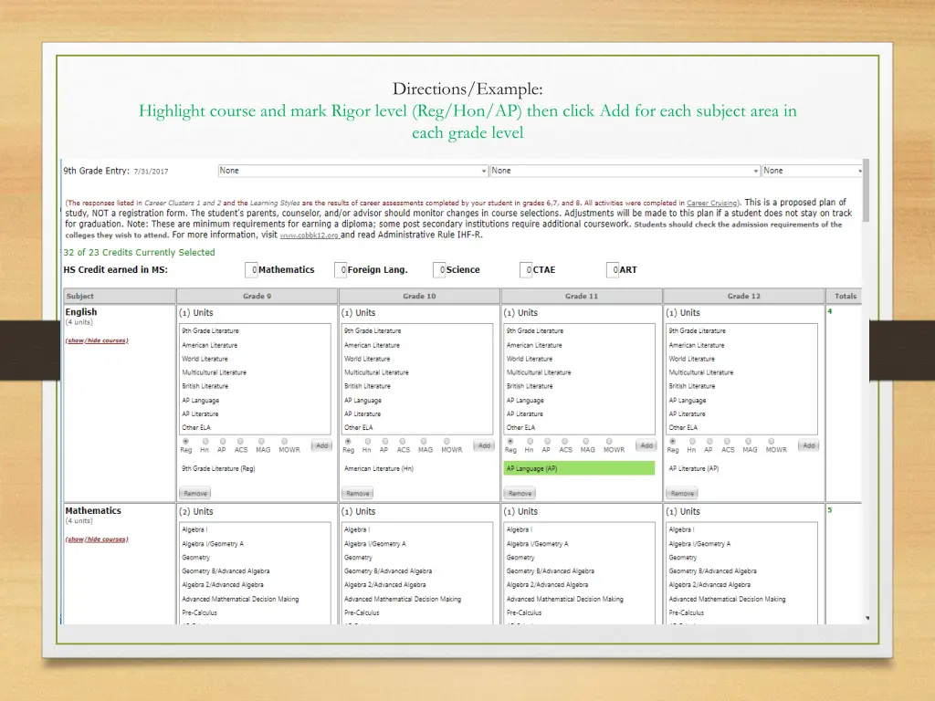 directions example