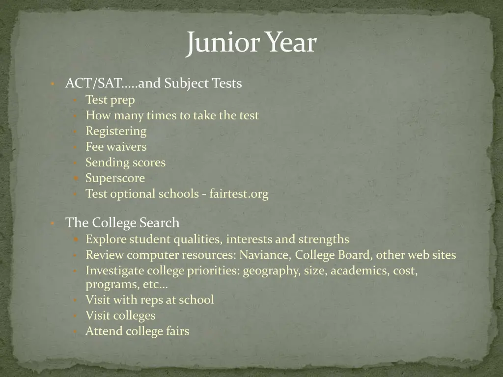 junior year